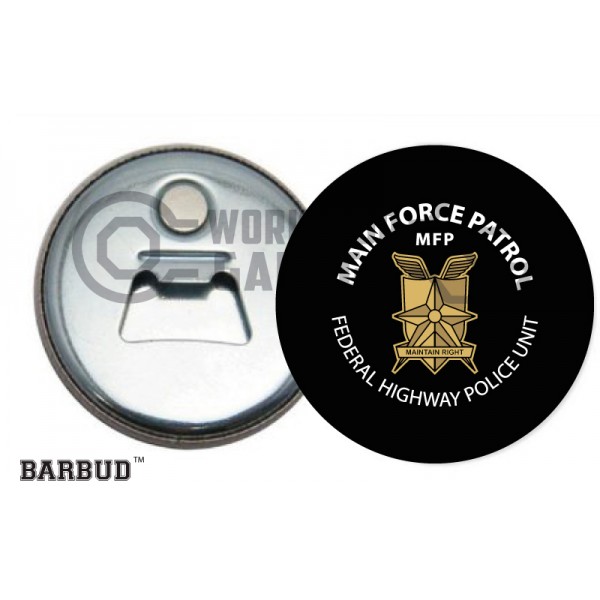 BARBUD - Magnetic Bottle Opener - Mad Max MFP - BLACK BACK